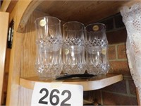 Six crystal cocktail glasses