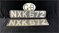 Vintage British Auto License Plates