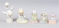 2-Precious Moments Figurines & 3 Water Globes