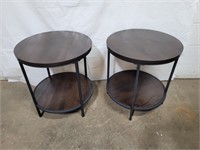 Metal & Wood Newer Style Side Tables 21 x 23