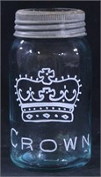 Crown Quart Jar w/Glass Lid