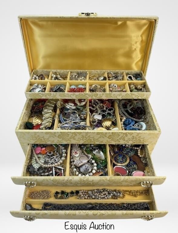 Large Vintage Jewelry Box full of Treasures