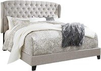 Jerary King Upholstered Tufted Wingback Bed Frame