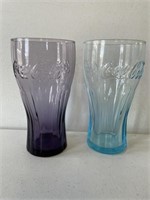 2 Coke Glasses Blue / Purple