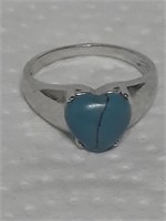 Nice .925 Silver & Turquoise Ring - Sz 8