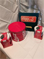 1989 Collector Plate, Drink cooler, and Tin