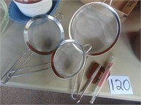 3 Cuisinart strainers and food thermometer