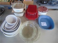 Corning ware and assorted dishes