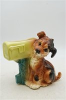 Royal Copley Ceramic Planter Dog Waiting at