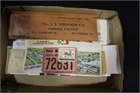 Advertising and old hunting license lot - J.S.