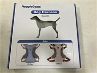 HuggieGems Dog Harness. Leather. White and Tan.