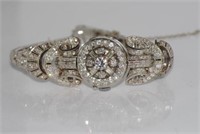 Ladies platinum & diamond cocktail bracelet watch