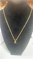 Diamond necklace pendant marked 14k