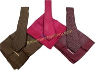 Three Hermes Silk Ties, Pocket Square Sets