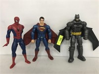 BATMAN, SUPERMAN, SPIDERMAN FIGURES