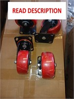 Large Casters  Red and Black
