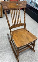 Pressback Wooden Rocking Chair.  NO SHIPPING