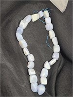 Natural Blue Chalcedomy Nugget Bead Strand