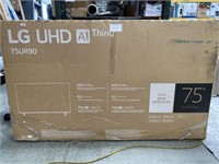 LG UHD 75 INCH TV CONDITION UNKNOWN POSSIBLY