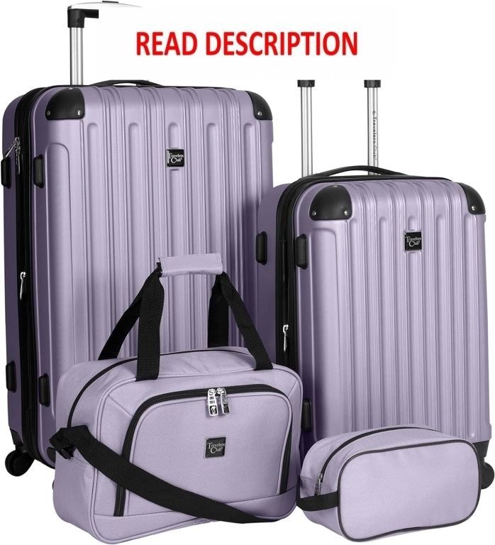 Travelers Club Midtown 4-Piece Luggage Lilac