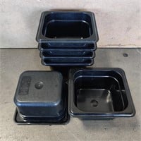 6x 48oz/1.5QT Black Plastic Food Grade Containers