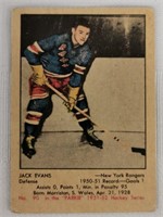 1951-52 Parkhurst NHL Jack Evans Card #90