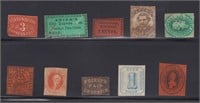 US Stamps group of Locals, ten different, unchecke