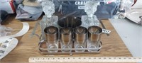 RETRO BAR SET, GLASSES, TRAY, ICE BUCKET, DECANTES