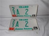 1985-87 Idaho License Plate Rare Single Digit