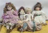 Porcelain dolls. All need cleaning.