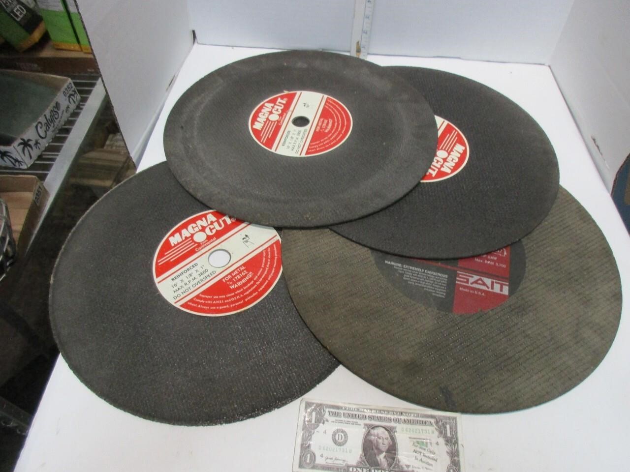 4) 16"composite metal cutting discs