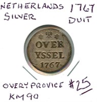 Netherlands 1767 Duit - Silver, Overy Province