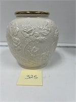 Porcelain vase gold rim floral butterfly