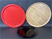 Black, Red & Natural Serving Platters