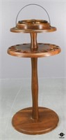 Standing Wood Pipe Holder w/Ashtray
