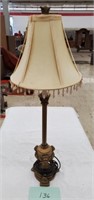 Antique Beaded lionhead parlor lamp 27"