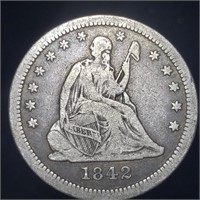 1842-O Seated Liberty Quarter - Only 600 Survive!