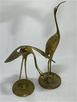 Pair Vintage Brass Cranes VGC