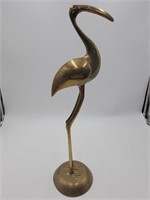 17" Large Brass Flamingo MCM Figurine