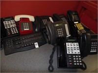 lot of telephones and keyboard