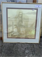 Framed Golden Gate Bridge Print.