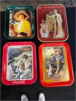4 x Vintage Style Coca-Cola Metal Trays