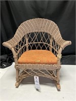 VTG  Wicker, Child’s Rocking Chair, Circa 1940’s