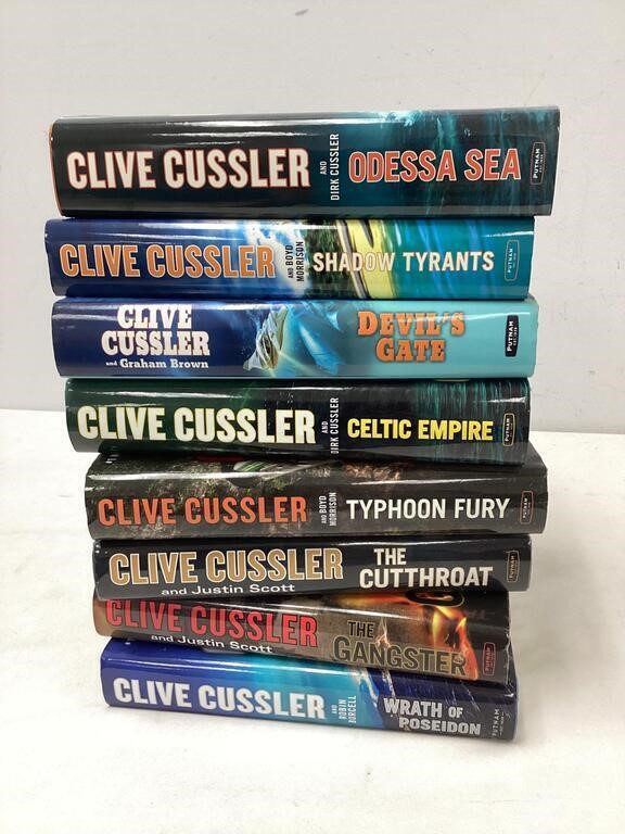 Eight Clive Cussler Books Lot D