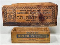 Colgate Barber's Shaving Soap Wooden Crate