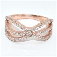 RoseGold Plated Sil Moissanite(0.7ct) Ring