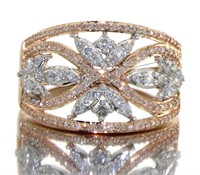 10kt Rose Gold 1.00 ct Diamond Designer Ring