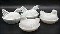 (4) Milk Glass Nested Hens 4.5” x 4”
(One has