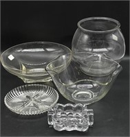 Glass Fishbowl, Crystal Bowl, Crystal Ashtray,