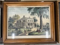 Vintage Print with Frame - Great Colors!